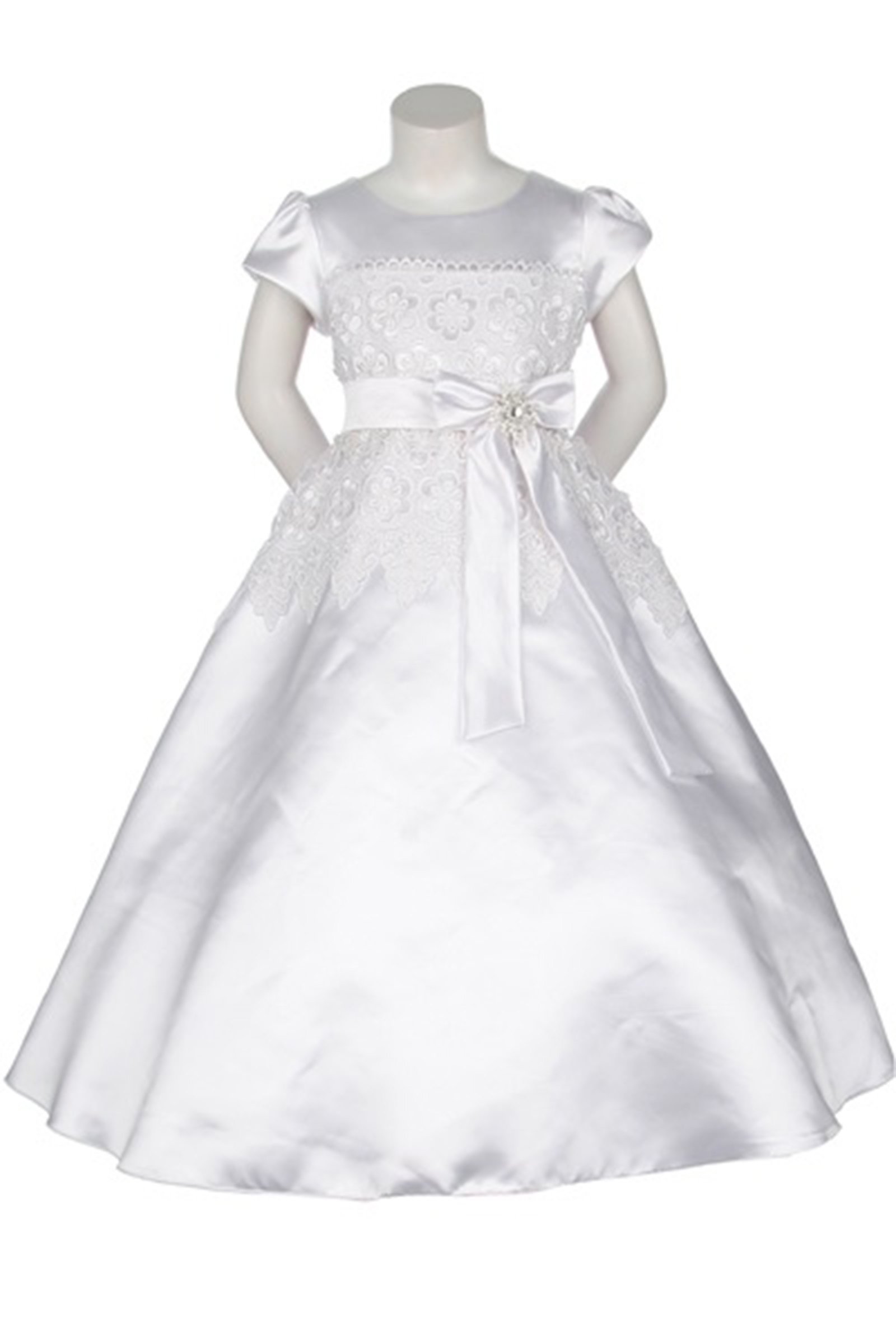 White Satin Communion Dress White Satin Communion Dress